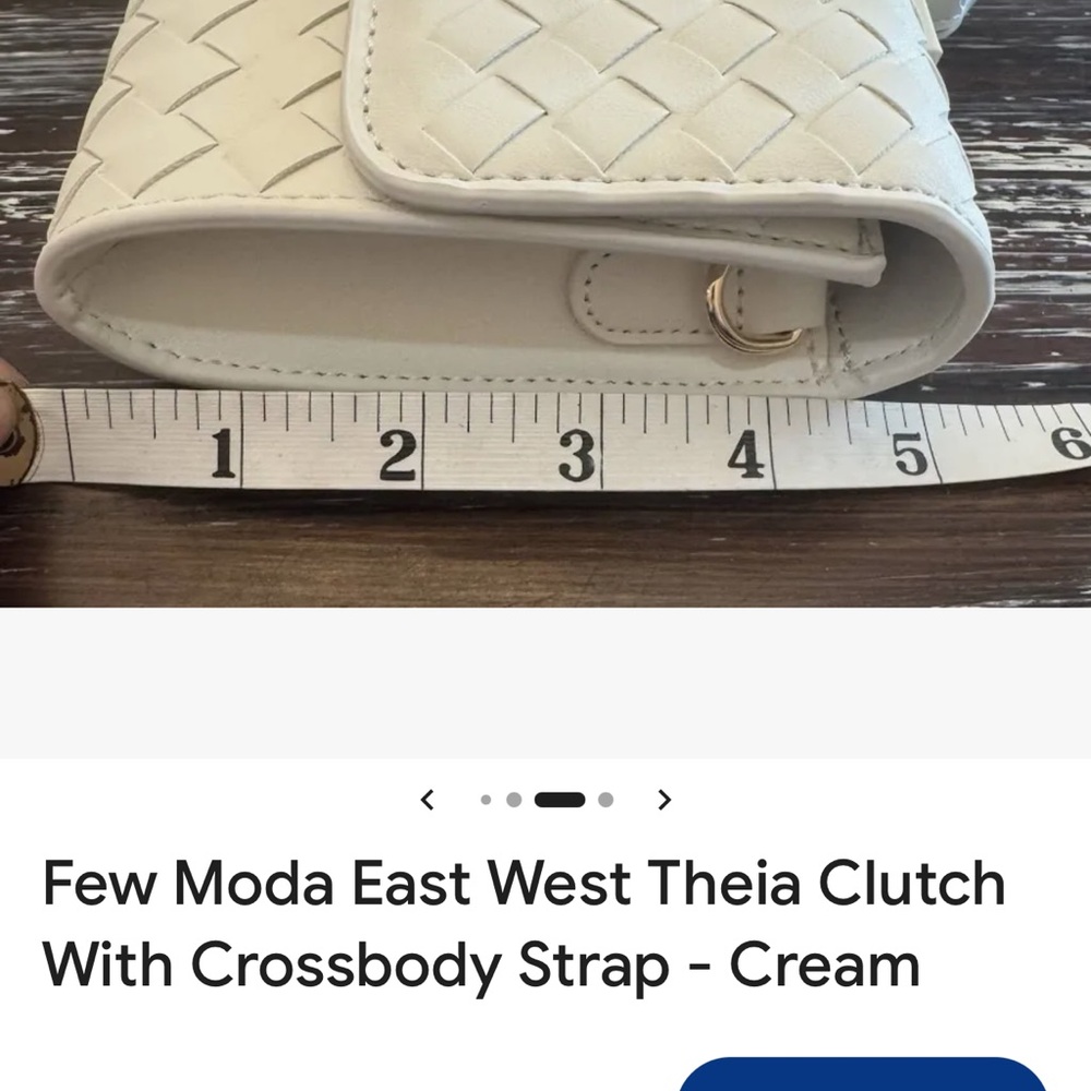 Few Moda East West Theia Clutch With Crossbody Strap - Cream NWT - Picture 11 of 11